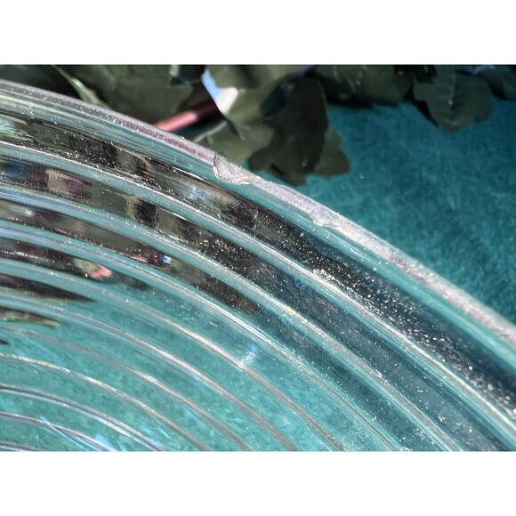 Vintage Clear Depression Glass “Manhattan” Large Footed Fruit Bowl 12” - Picture 7 of 12